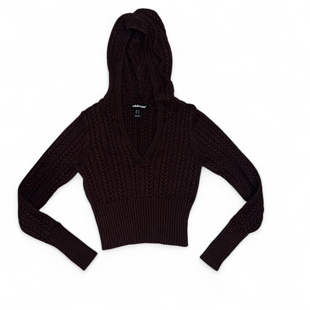 Charlotte Russe cable knit hooded sweater Size M